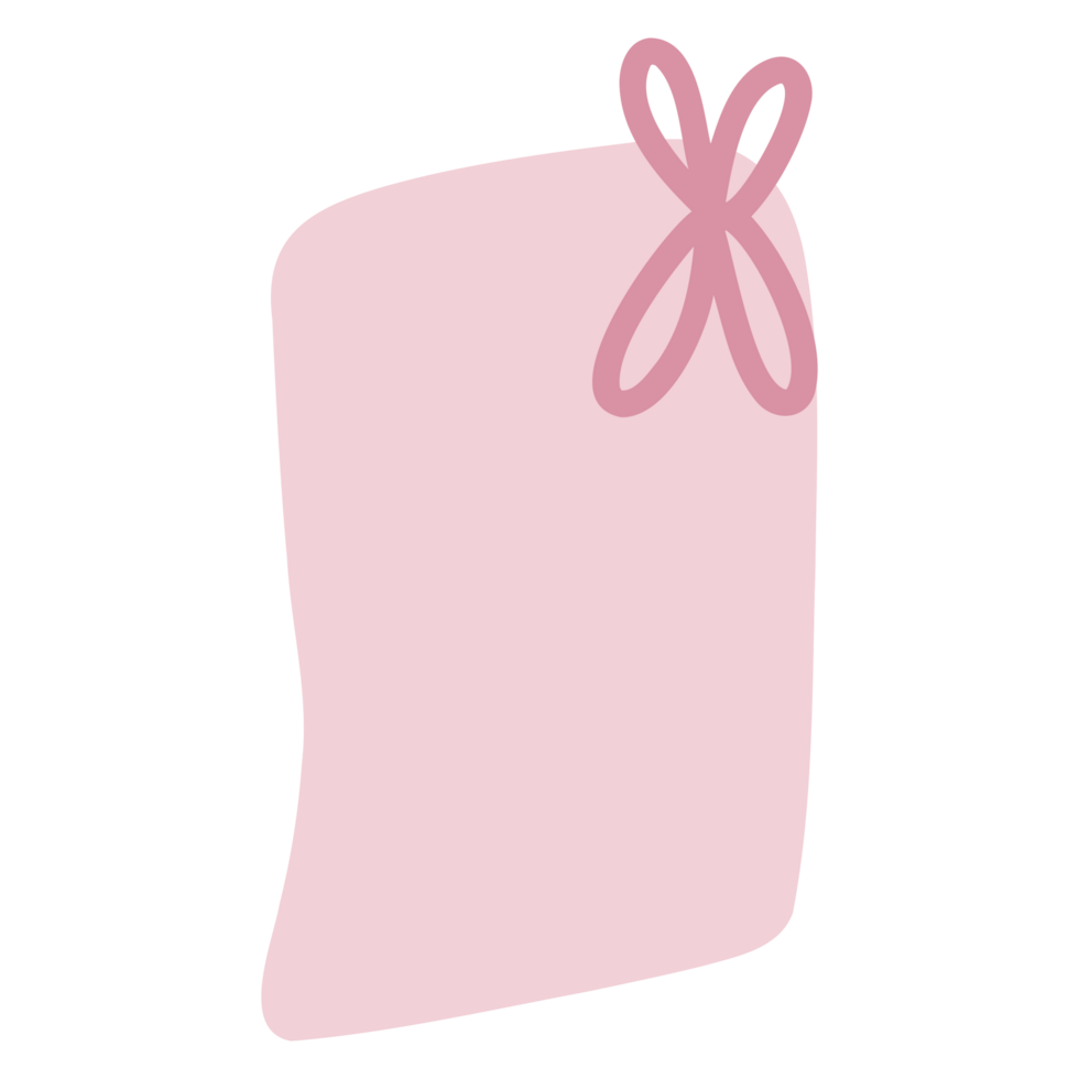 Cute note with bow png