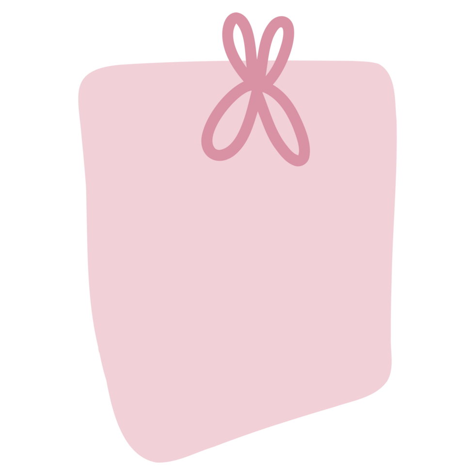 Pink notes with butterfly png