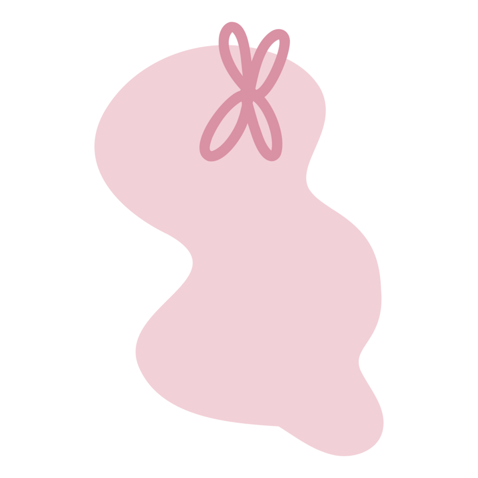 Pink shape with ribbon png