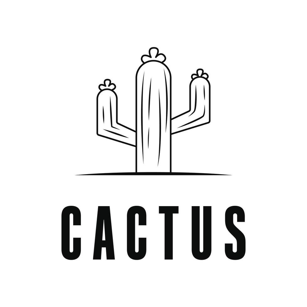 cactus logo design concept simple vector