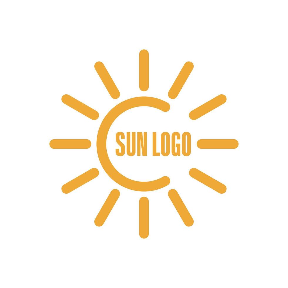 sun rays logo design simple concept idea vector