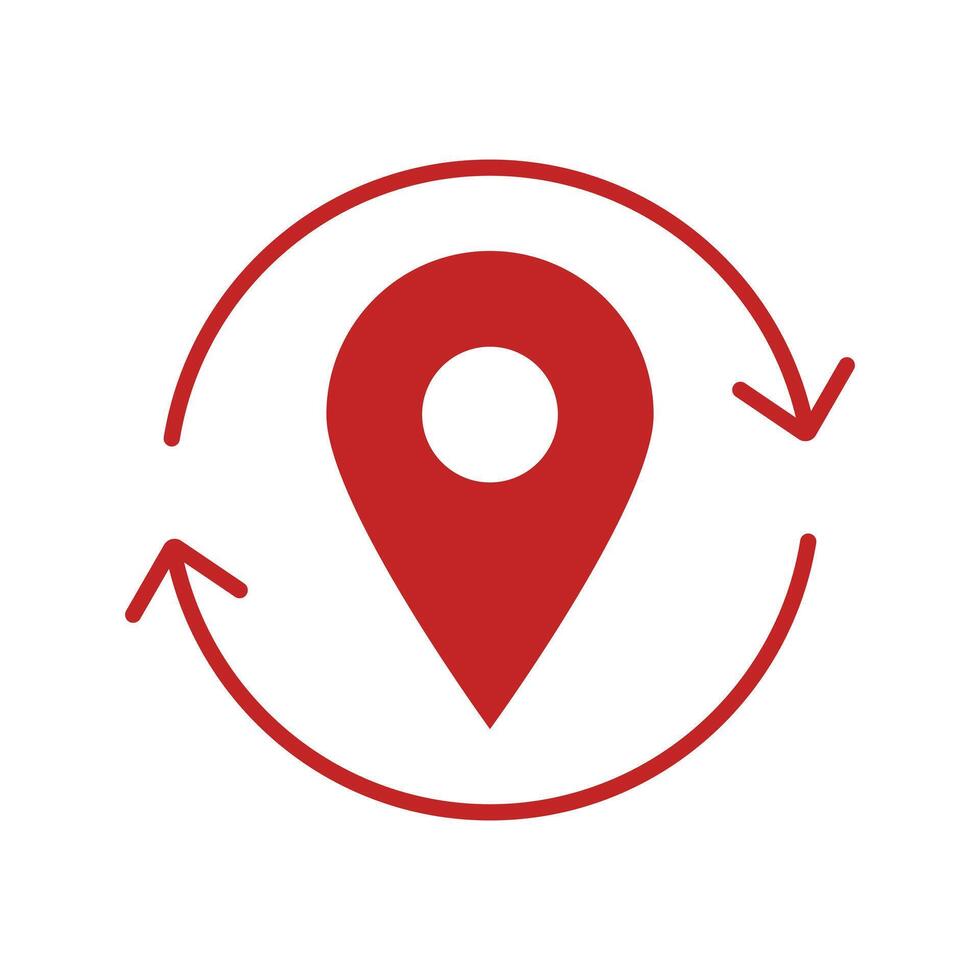 red location update icon design template vector