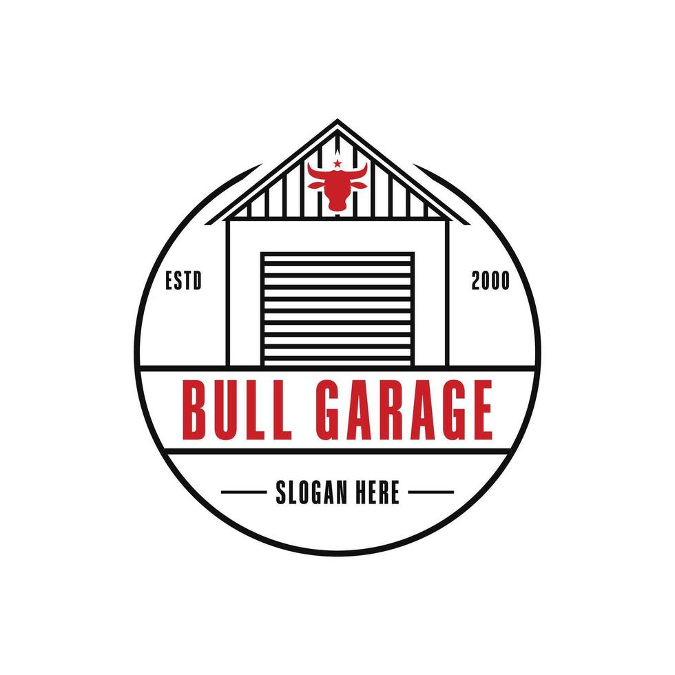 bull garage logo design concept idea vector