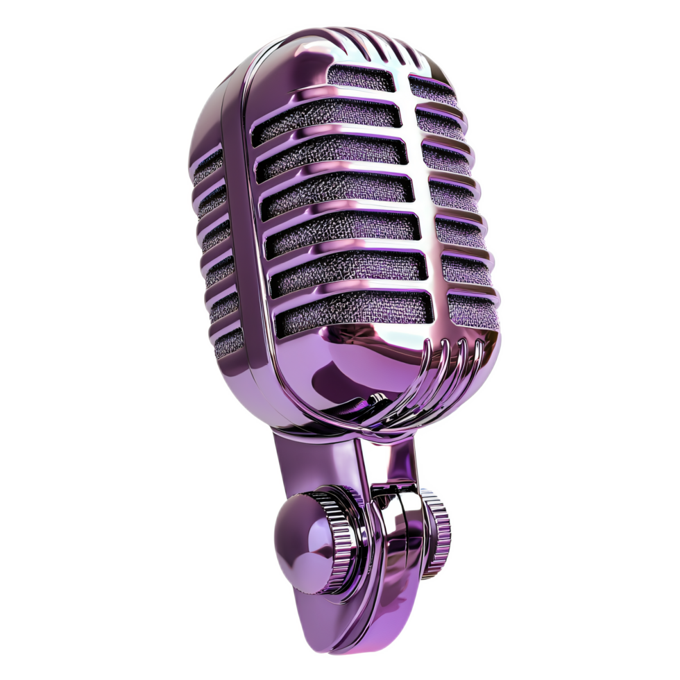 Vintage Microphone with Glossy Finish for Music and Audio Themes png