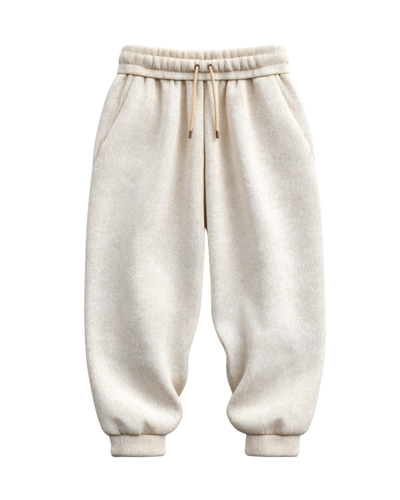 Cozy Beige Sweatpants with Adjustable Waistband for Active Wear png