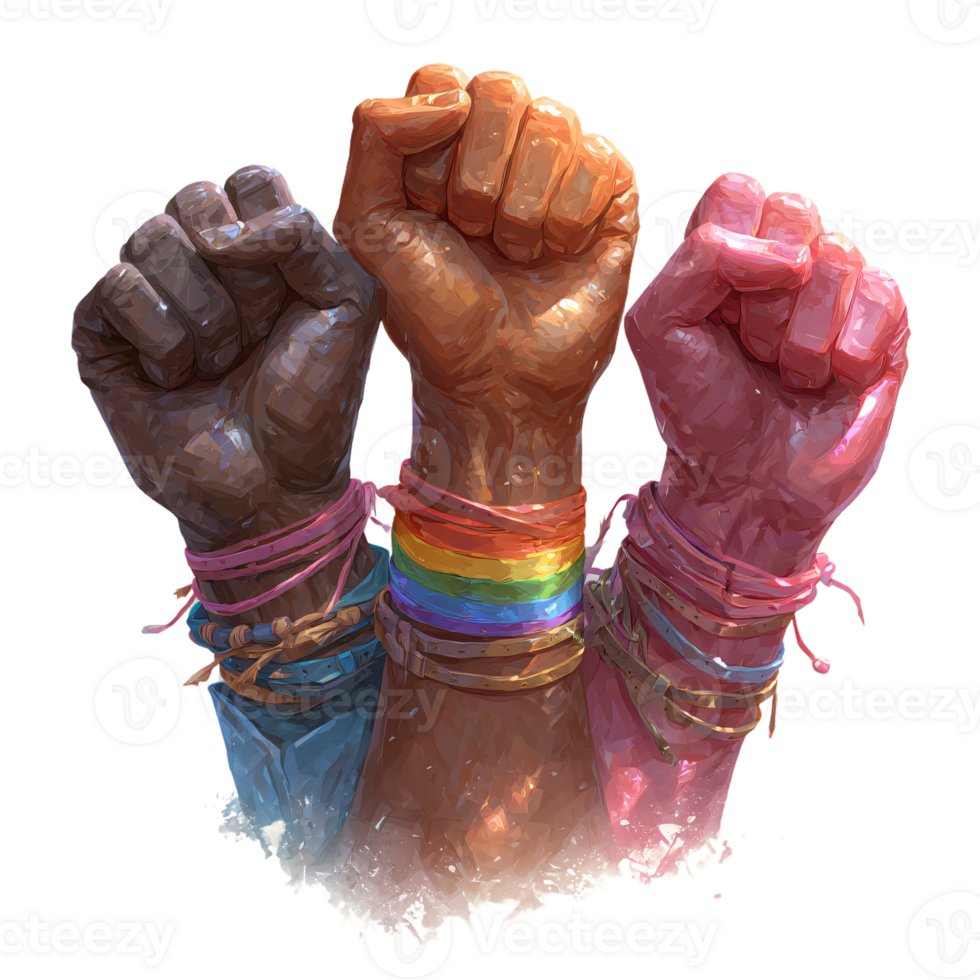 Diverse Hands Raised in Unity Celebrating Solidarity and Diversity png
