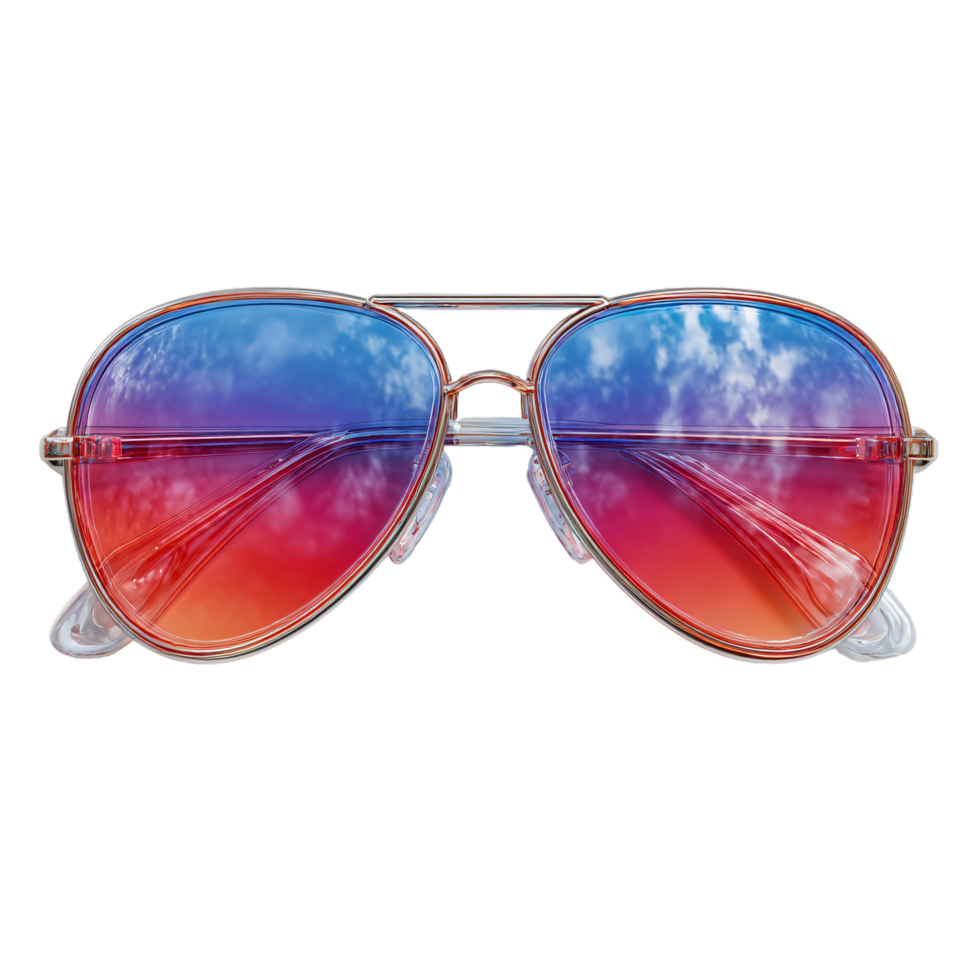 Stylish Sunglasses with Colorful Reflections in the Lenses png