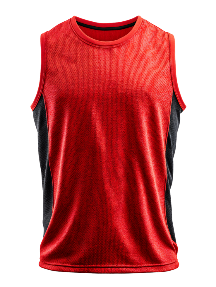 Red Sleeveless Athletic Shirt for Active Lifestyle and Sports Wear png