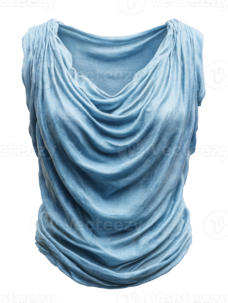 Soft Blue Draped Fabric Top for Stylish Casual Wear and Fashion png