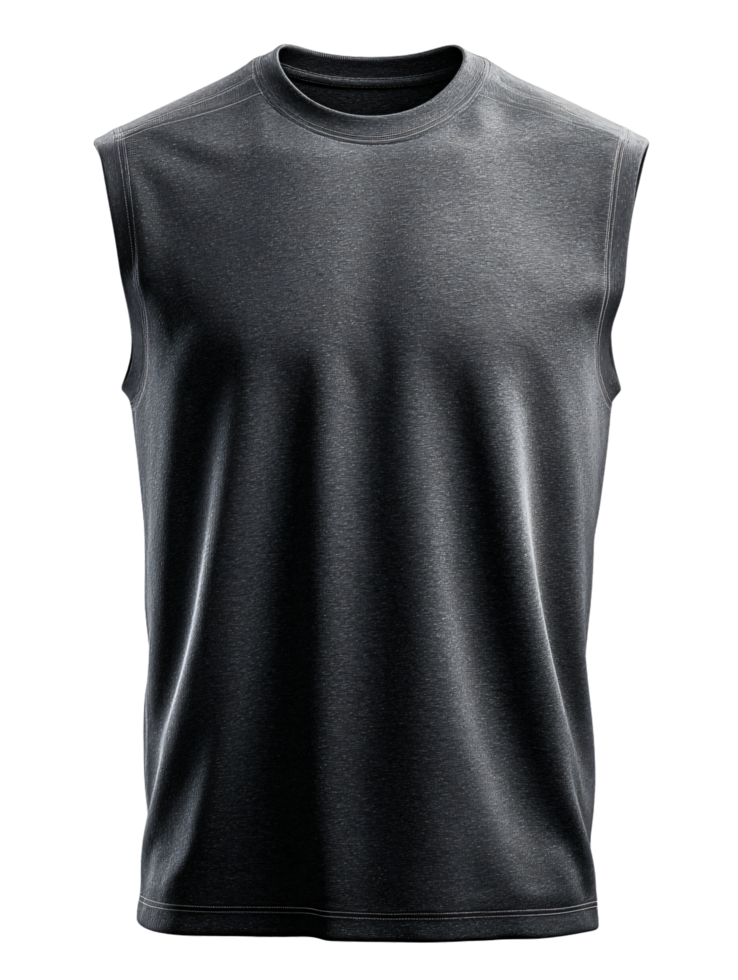 Black Sleeveless Athletic Shirt for Fitness and Sports Activities png
