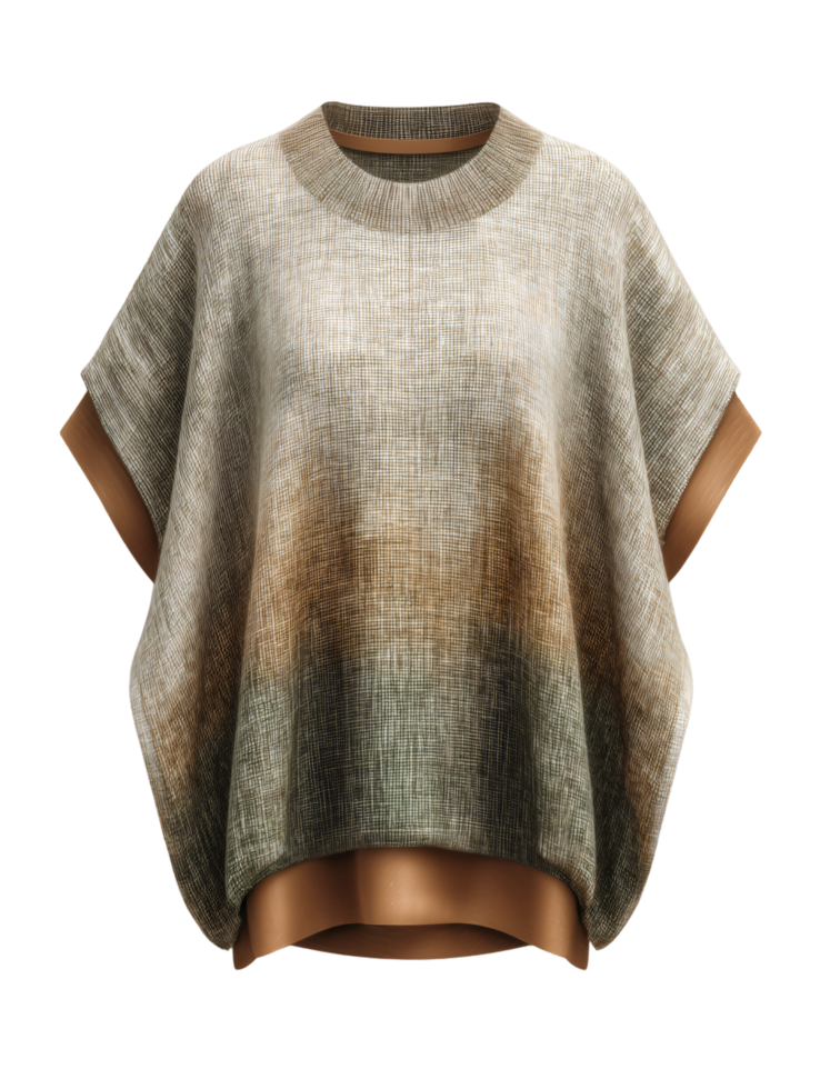 Stylish and Modern Poncho with Gradient Color Pattern png