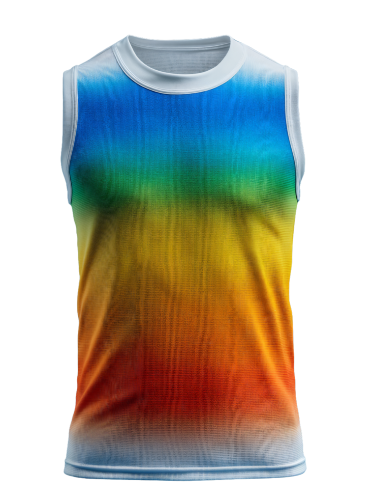 Colorful Gradient Sleeveless Athletic Shirt for Sports and Fitness png