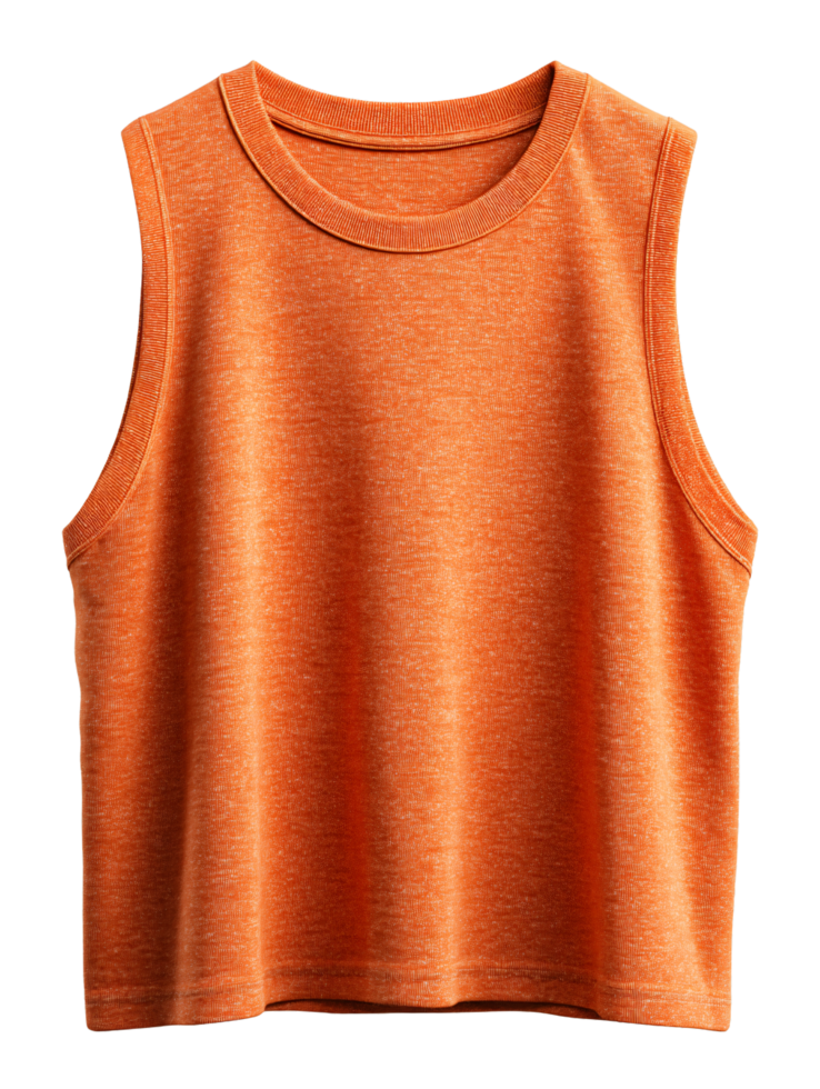 Stylish Orange Sleeveless Top for Summer Casual Wear and Athleisure png