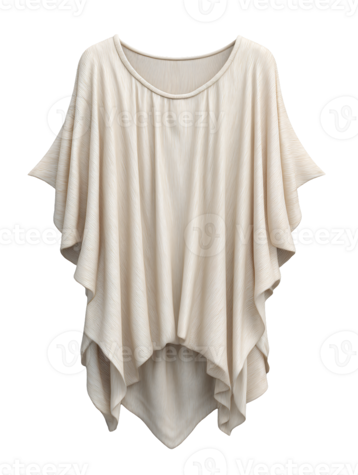 Soft Beige Draped Top with Flowing Sleeves for Fashion Enthusiasts png