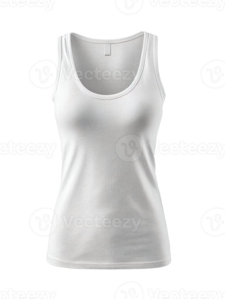 White Cotton Tank Top for Casual Wear and Layering Options png
