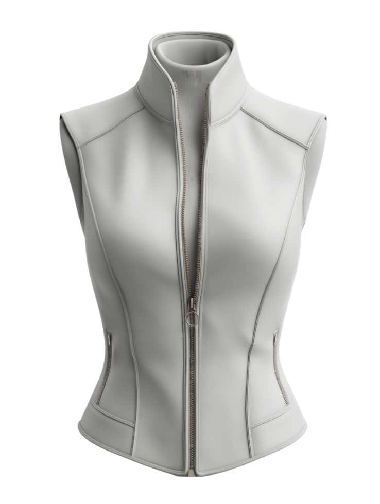 Stylish Women's Sleeveless Vest with Modern Design and Zipper png