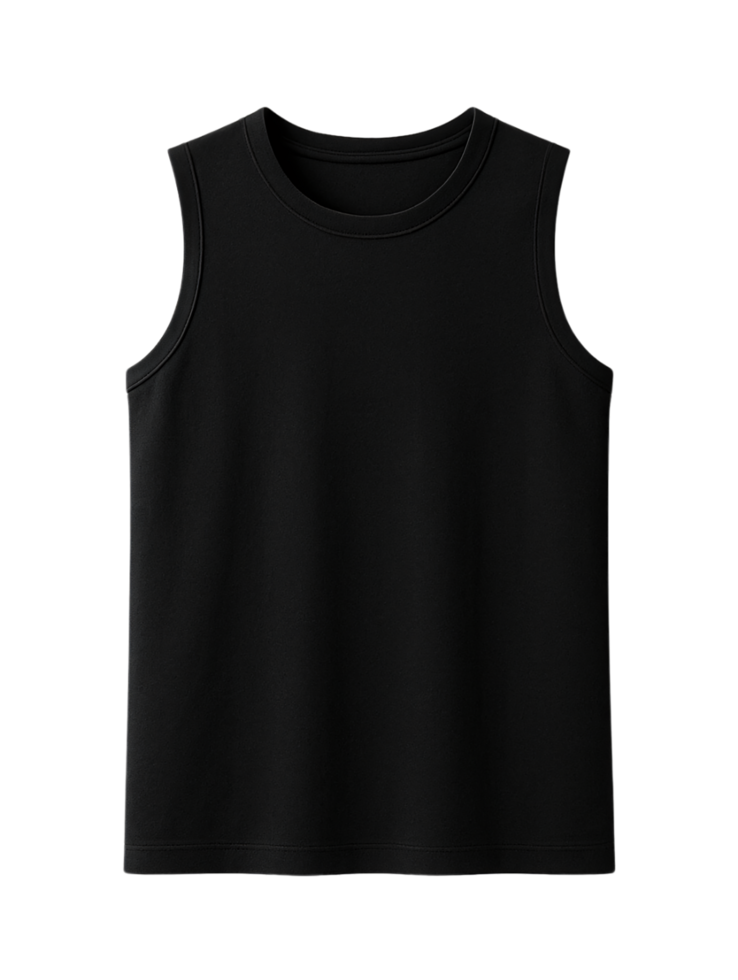 Simple Black Sleeveless Top for Casual Wear and Fashion Outfits png