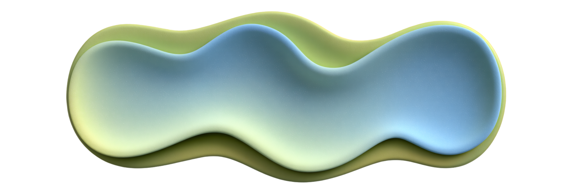 Abstract Curvy Shape in Soft Green and Blue Tones for Design Use png