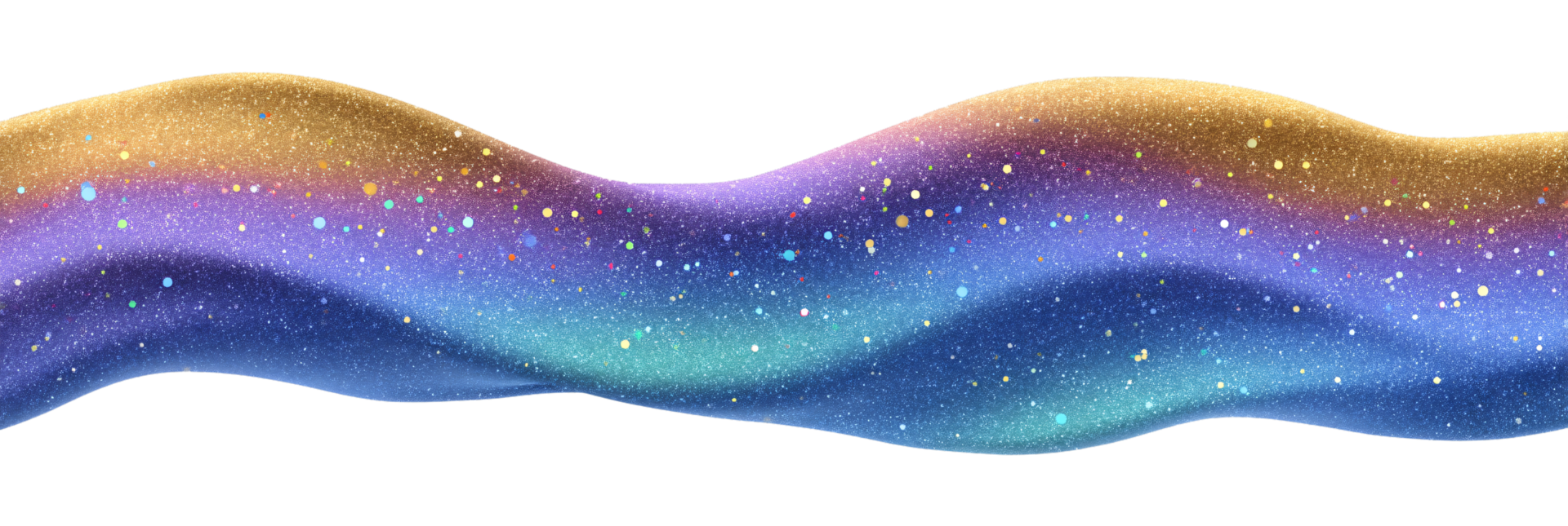 Colorful Waves of Glittery Paint png