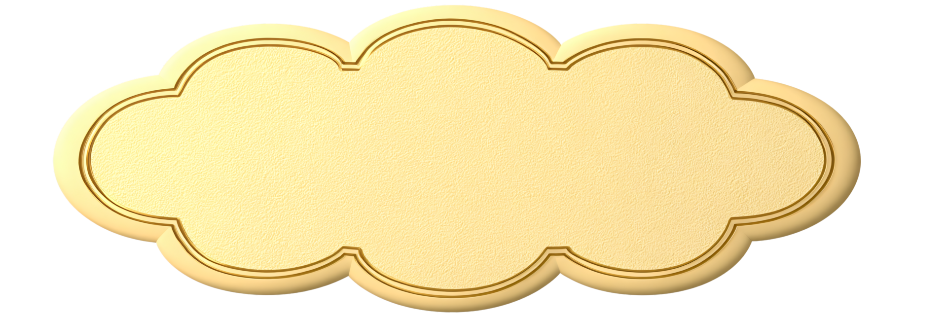 Decorative Golden Cloud-Shaped Label with Elegant Borders png