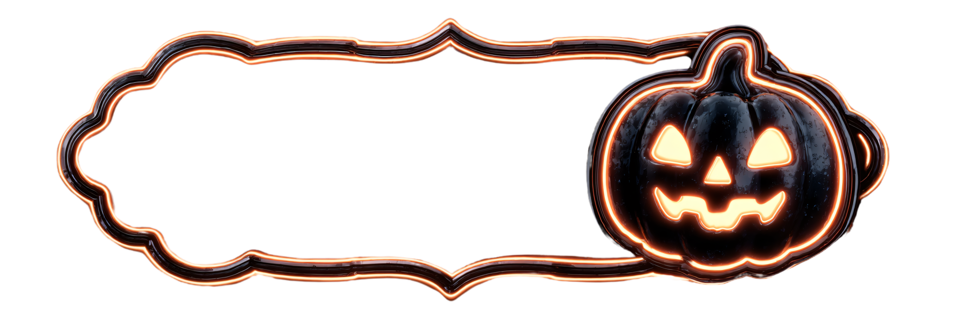 Spooky Halloween Pumpkin with Decorative Frame and Glowing Effect png