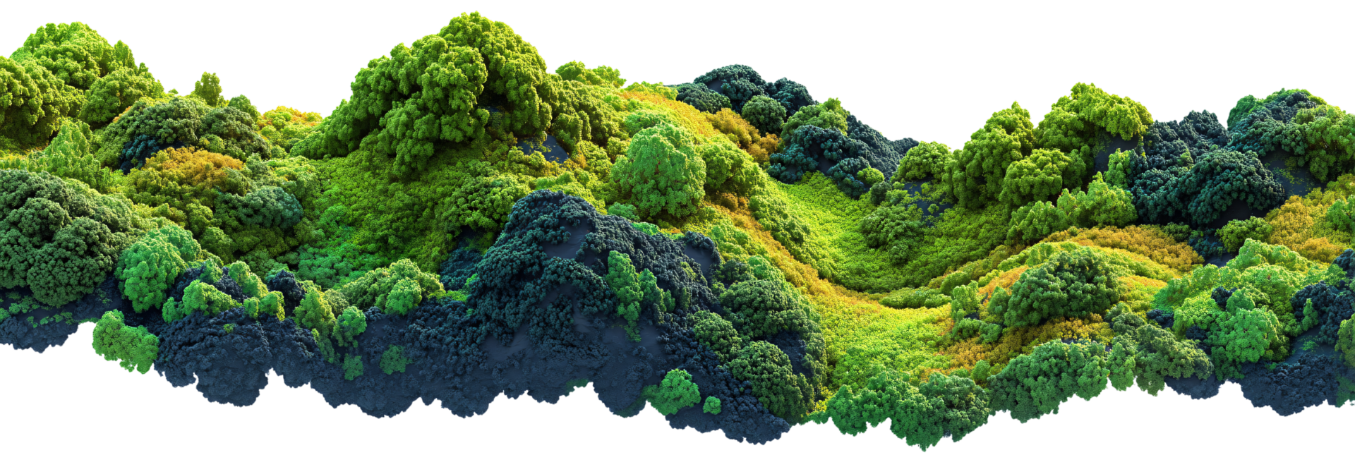 Lush Green Mountain Landscape with Vibrant Vegetation and Moss png