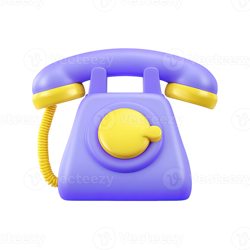 Retro rotary dial telephone a 3D rendered icon representing vintage communication classic phone call or old technology telecommunication device png