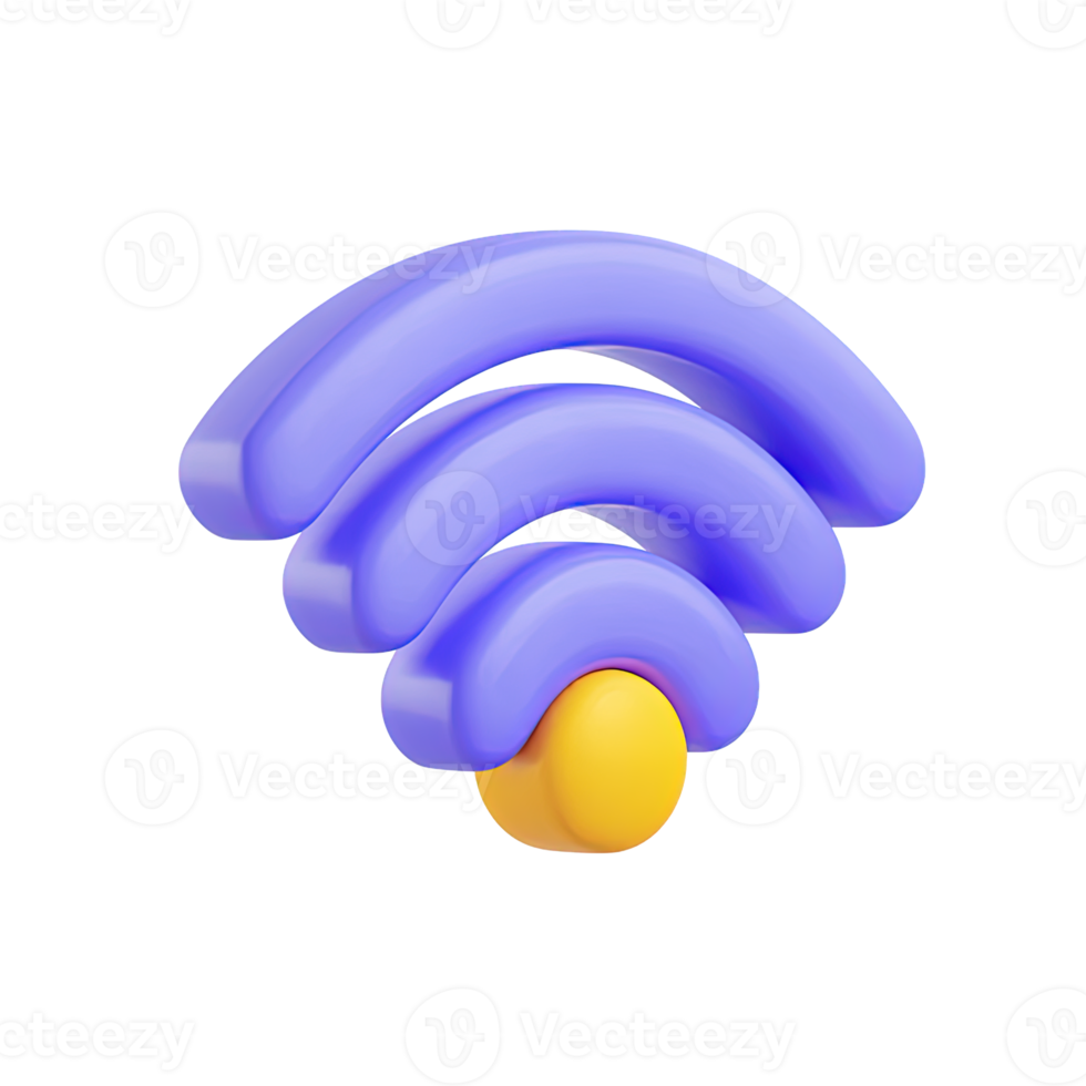 WiFi wireless signal symbol a 3D rendered icon representing internet connection network access hotspot availability or wireless technology png