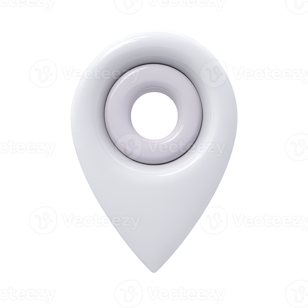 Grey location pin map marker a 3D rendered icon for GPS navigation finding addresses identifying points of interest or indicating geographic position png