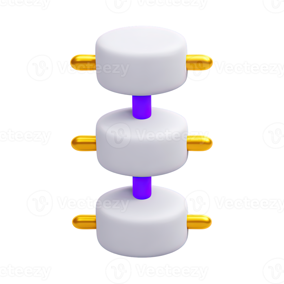 Three figures connected to central hub a 3D rendered icon symbolizing team structure organizational hierarchy network connection or shared resource png