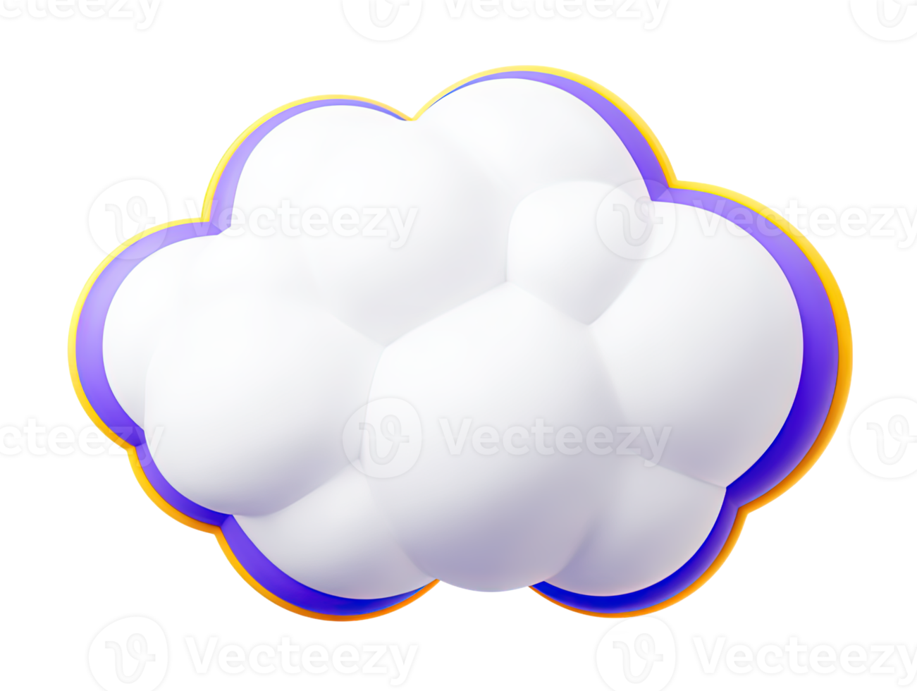 A clean white 3D rendered cloud icon perfect for minimalist designs representing cloud services data storage weather information or a simple symbol for tranquility and peace for users png
