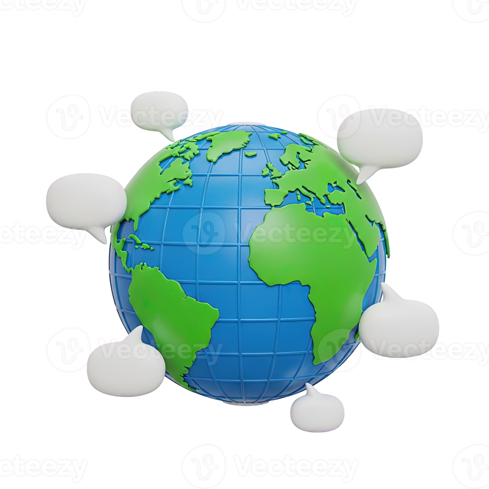 3D rendered icon of a globe with cloud like connection points representing global cloud computing network services or worldwide data exchange tech png