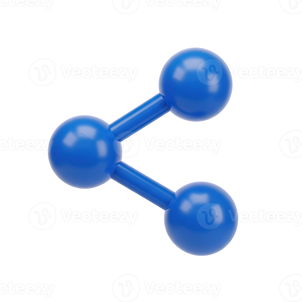 Blue share 3D icon for connection, networking, and social media sharing. Isolated render for app UIs, website buttons, content distribution. Universal graphic for digital communication. png