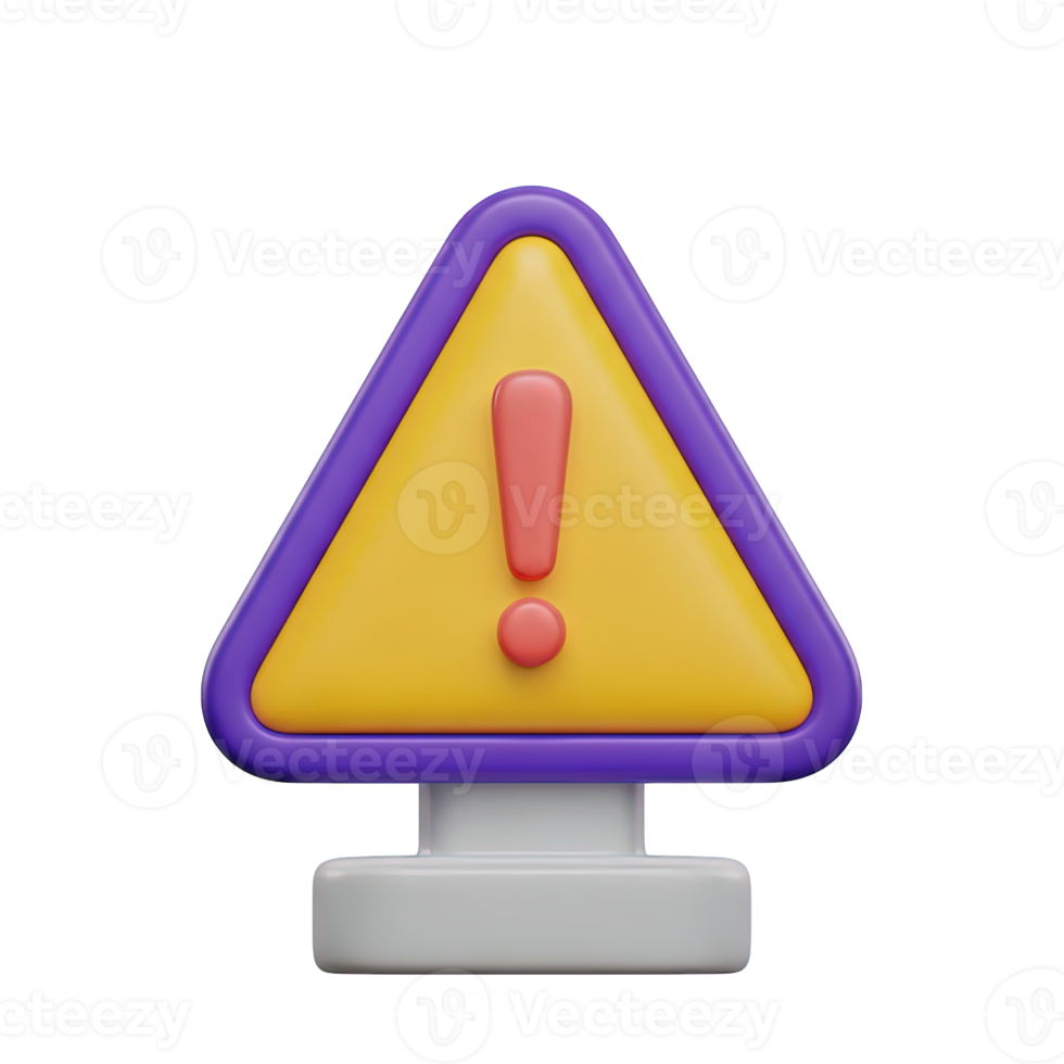 Yellow and purple triangular warning sign with a red exclamation mark indicating a hazard caution alert or potential danger commonly used for safety notices and risk awareness in designs png