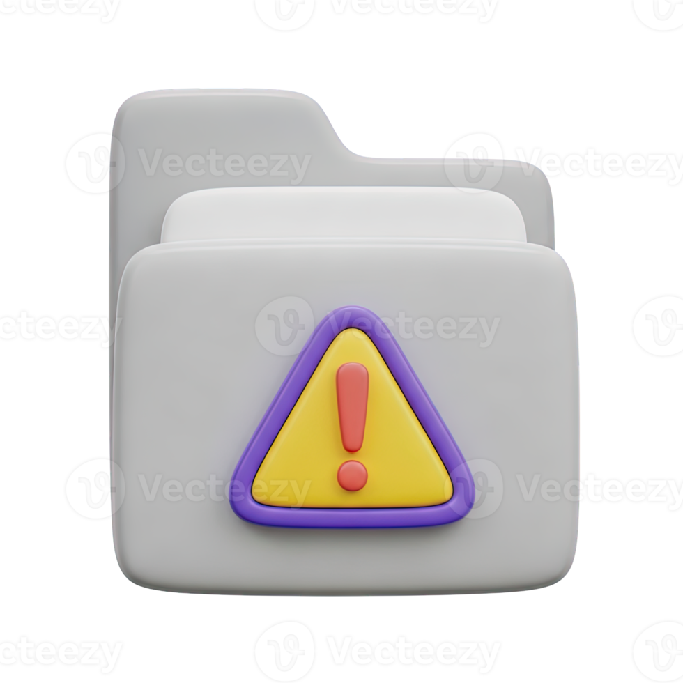 Stack of gray file folders with a prominent yellow warning triangle indicating multiple data errors file issues archive problems or critical alerts related to document management today png