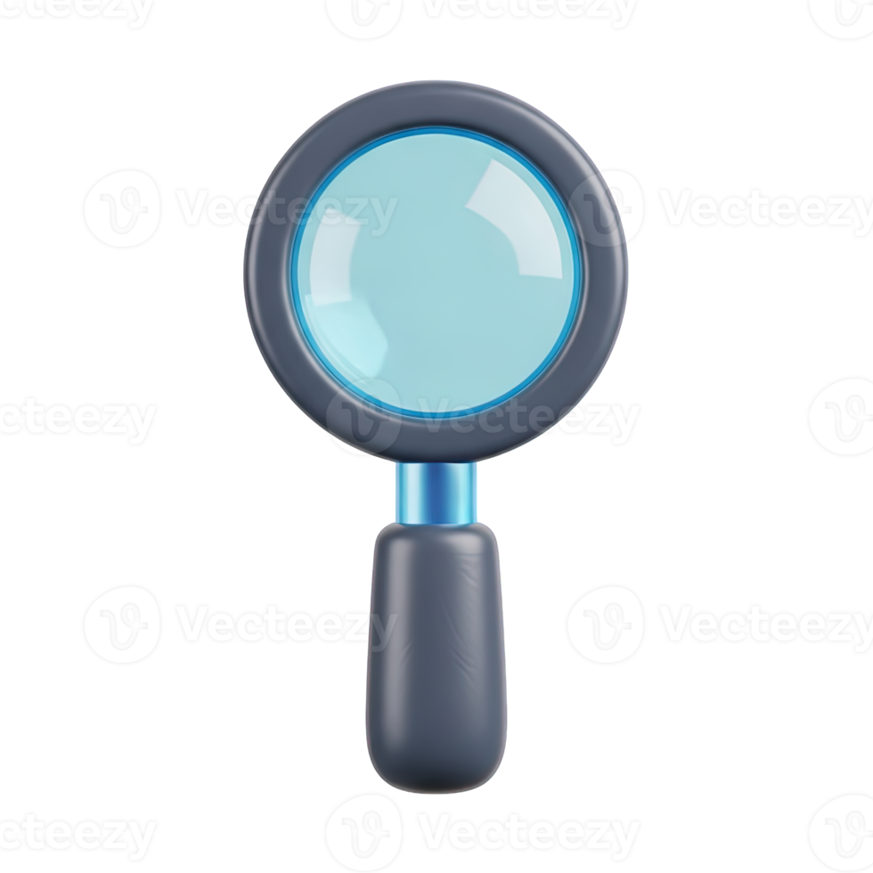 Search magnifying glass 3D tool Classic magnifying glass icon symbolizing search find discovery research analysis and detailed examination for interfaces png