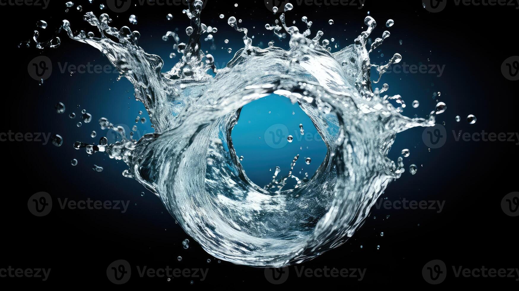 spherical realistic water splash photo