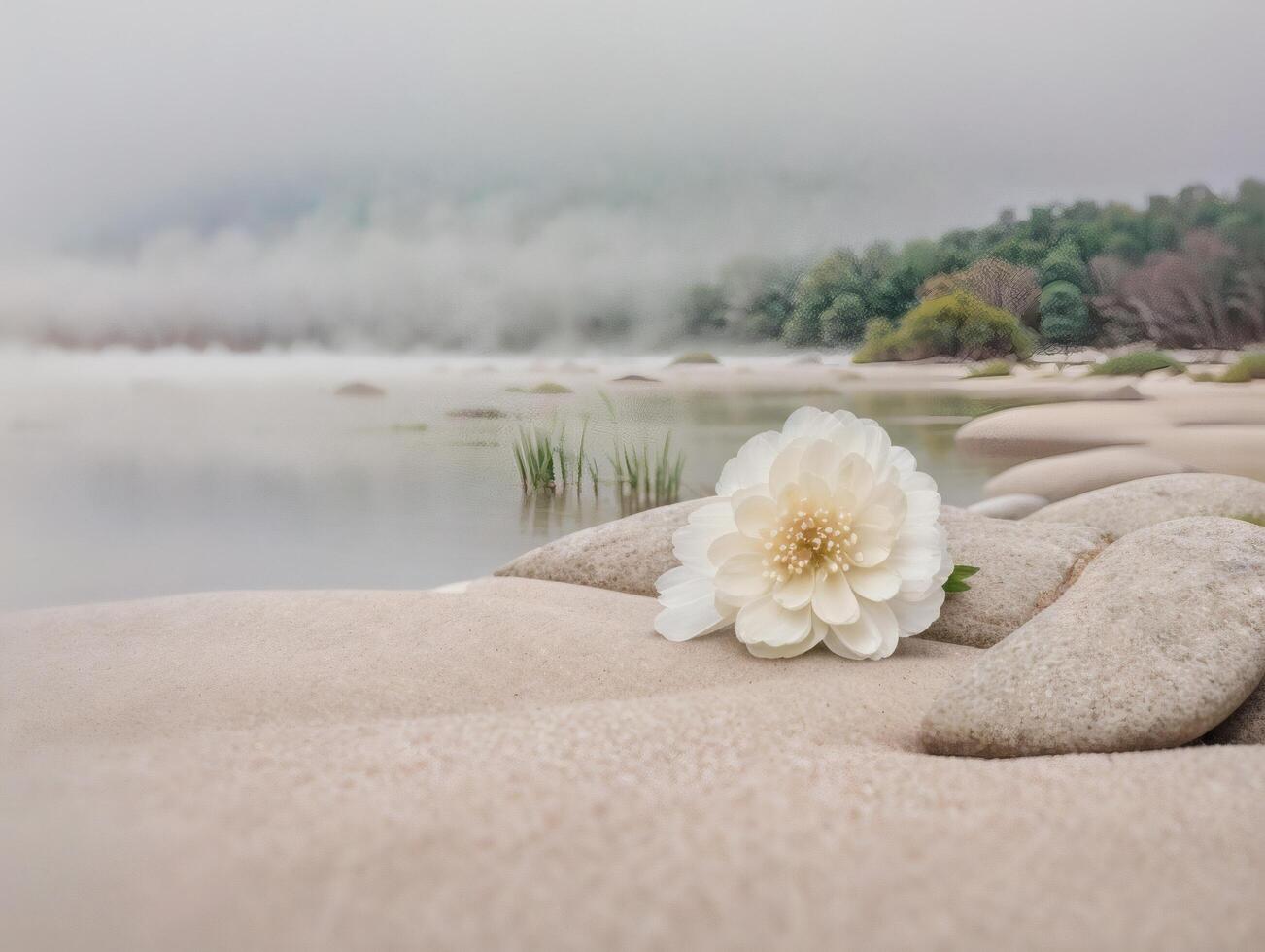Calm Nature Scene with Jasmine Flowers photo