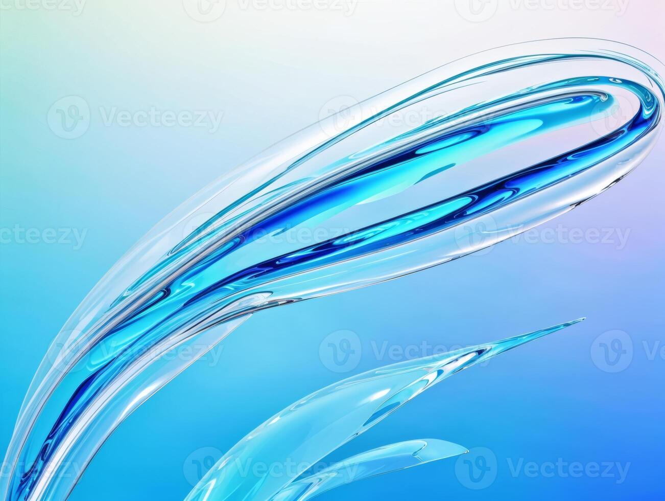 Fluid glass shapes in modern 3D photo