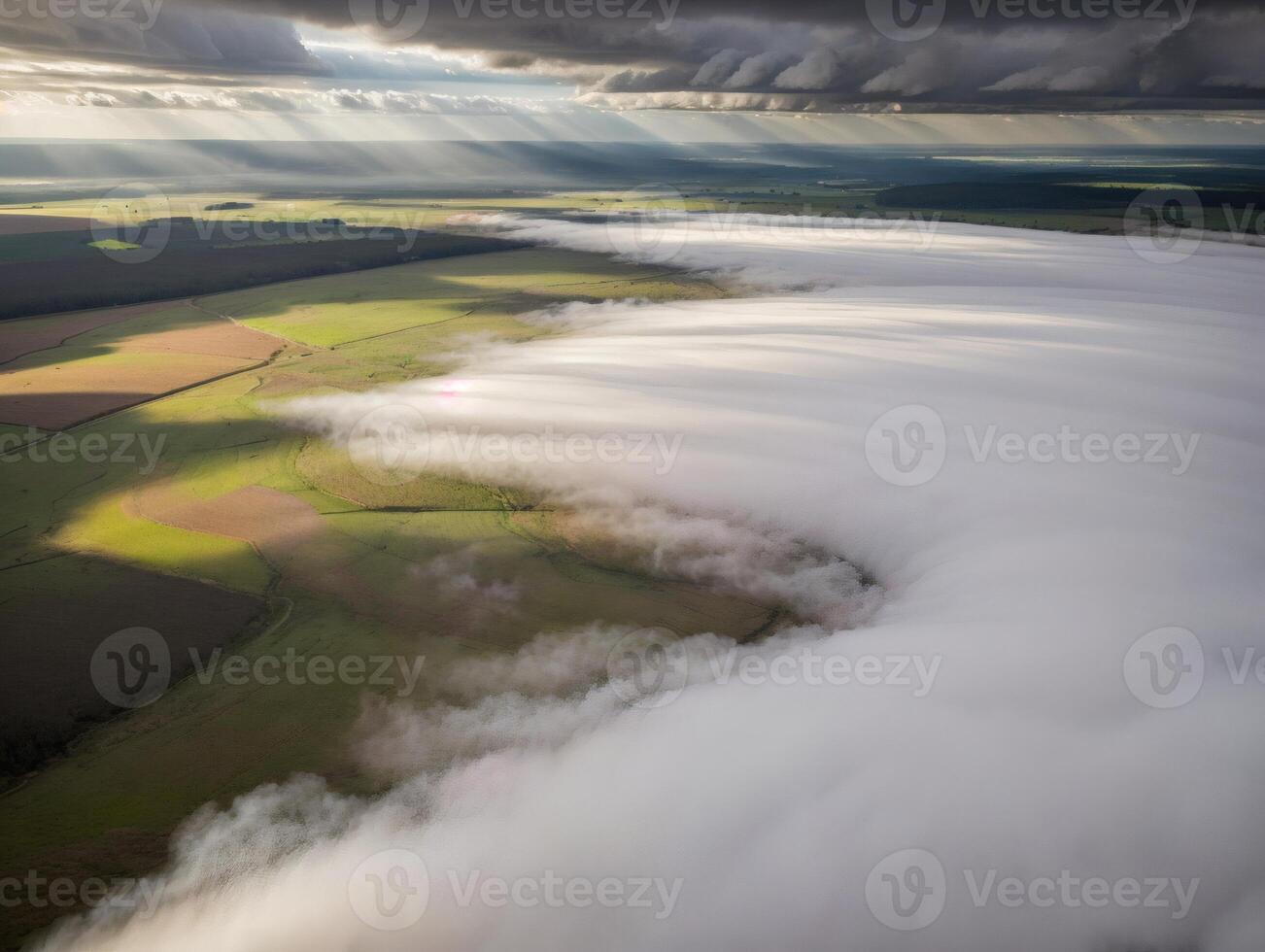 Earth Patterns and Cloud Textures from High Altitude photo