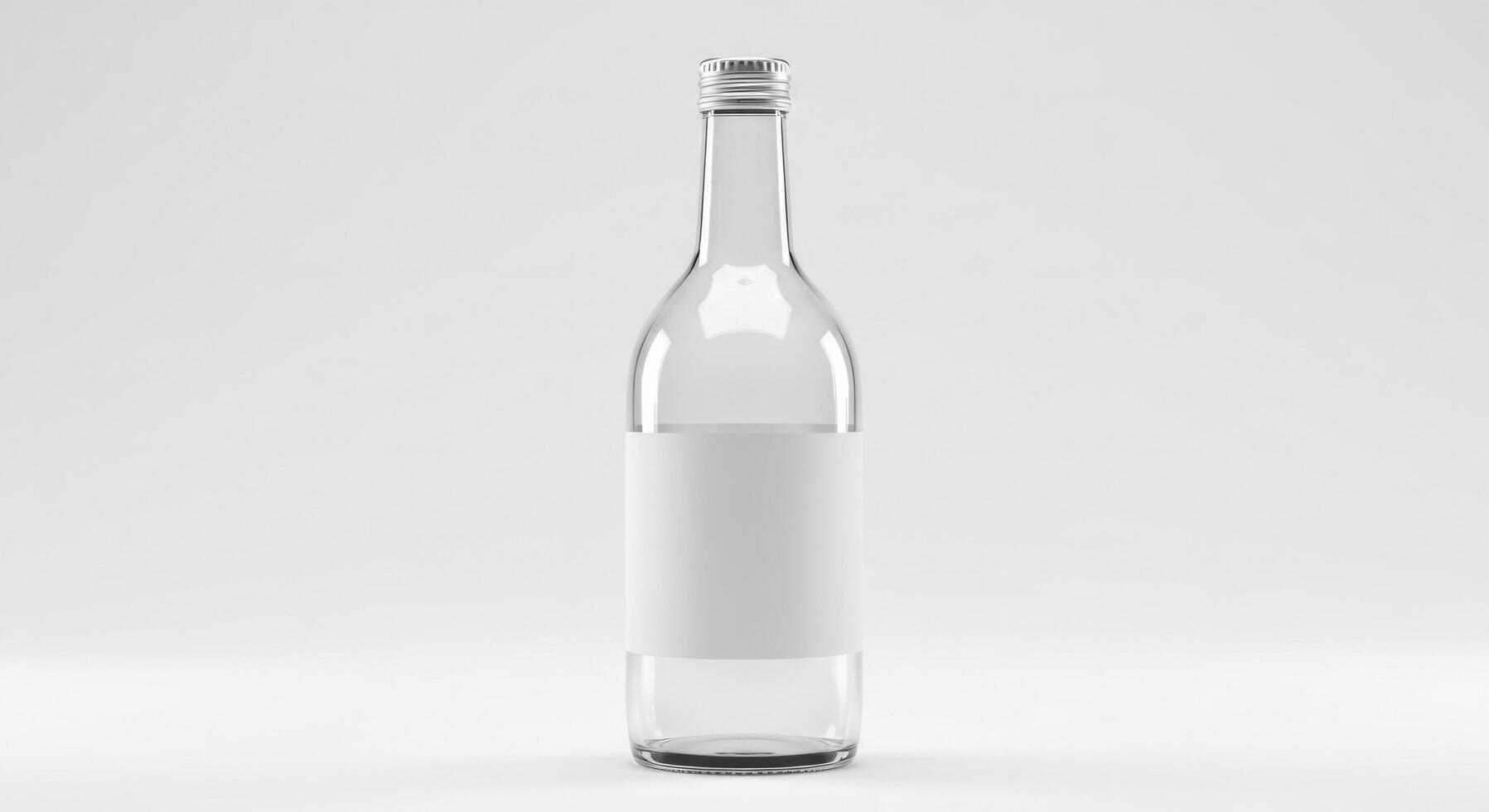 Elegant glass bottle mock-up, ready for branding, isolated on clean background photo