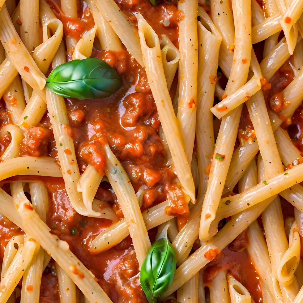 Seamless spaghetti with tomatoe pasta texture diffuse pattern photo