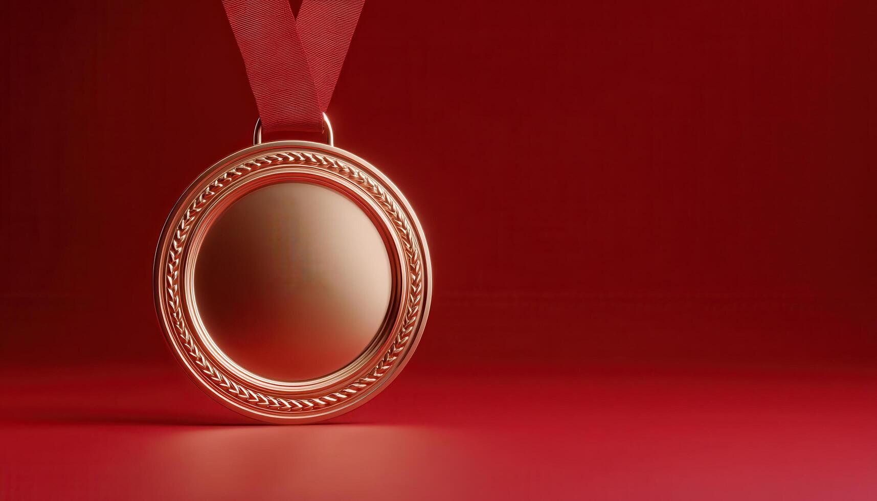 Bronze medal mockup rendering low resolution environment studio setup artistic perspective photo