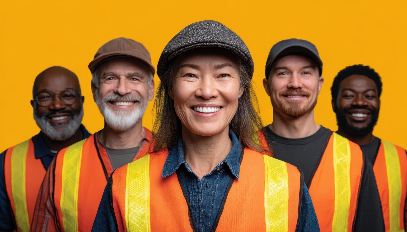 Community engagement event featuring diverse workforce urban setting portrait photography vibrant background photo