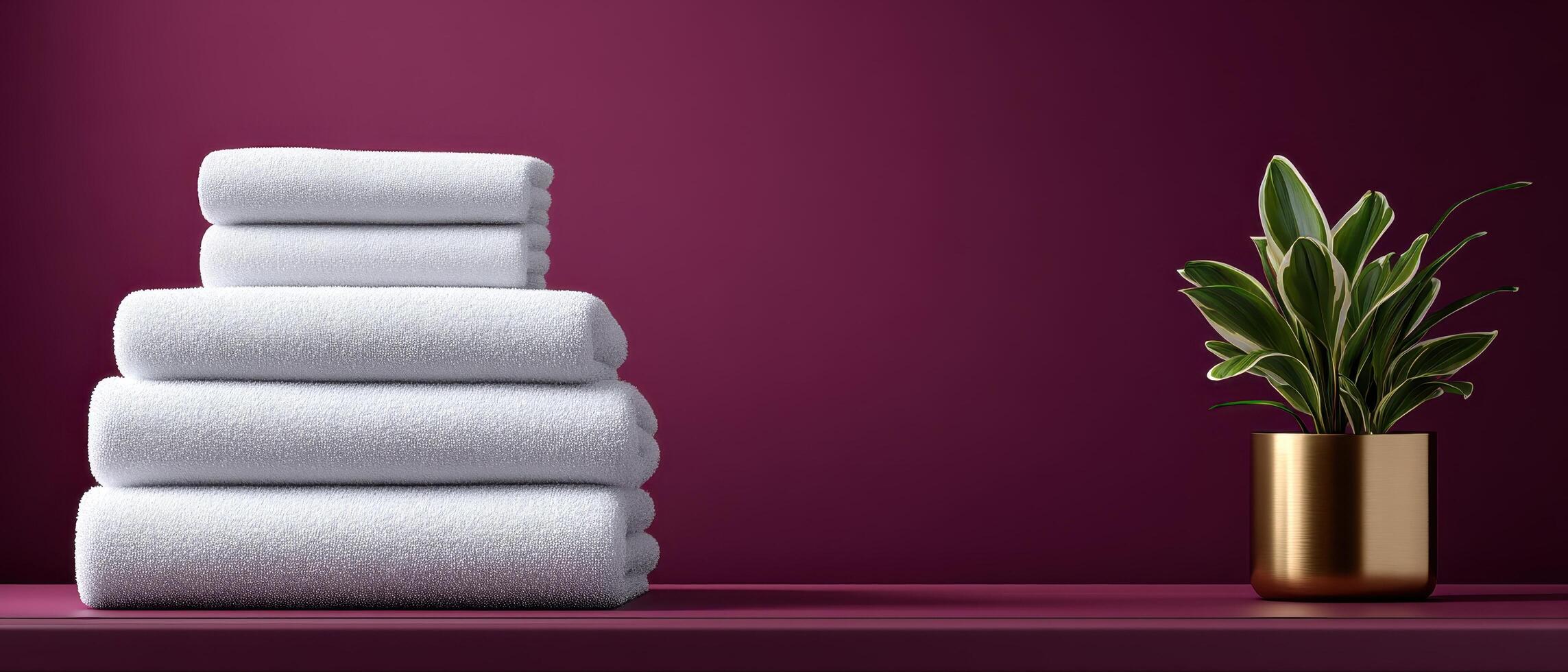Elegant towel stacking arrangement modern bathroom product photography minimalist top-down home decor photo