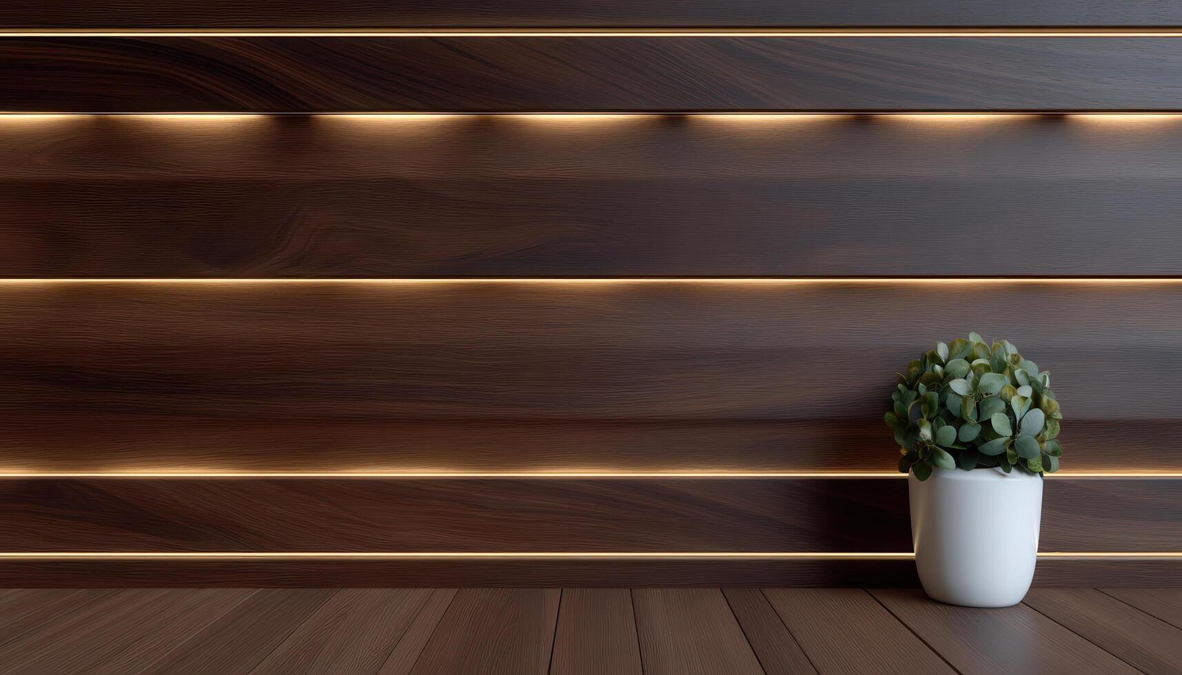 Ambient wooden accent wall with clean style cozy space interior design modern home photo