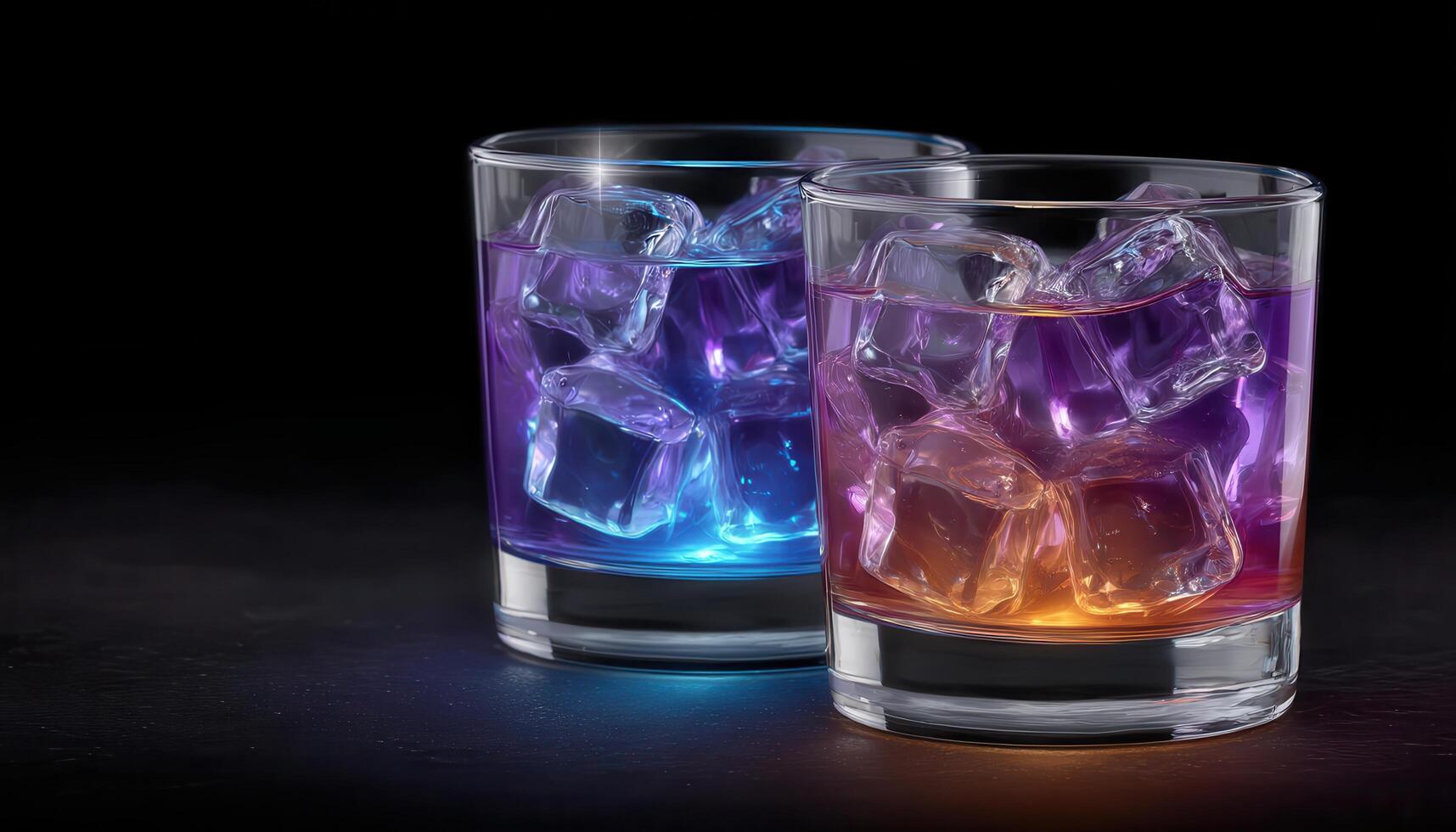 Alcohol-free modern drinks with transparent design low resolution vibrant colors photo