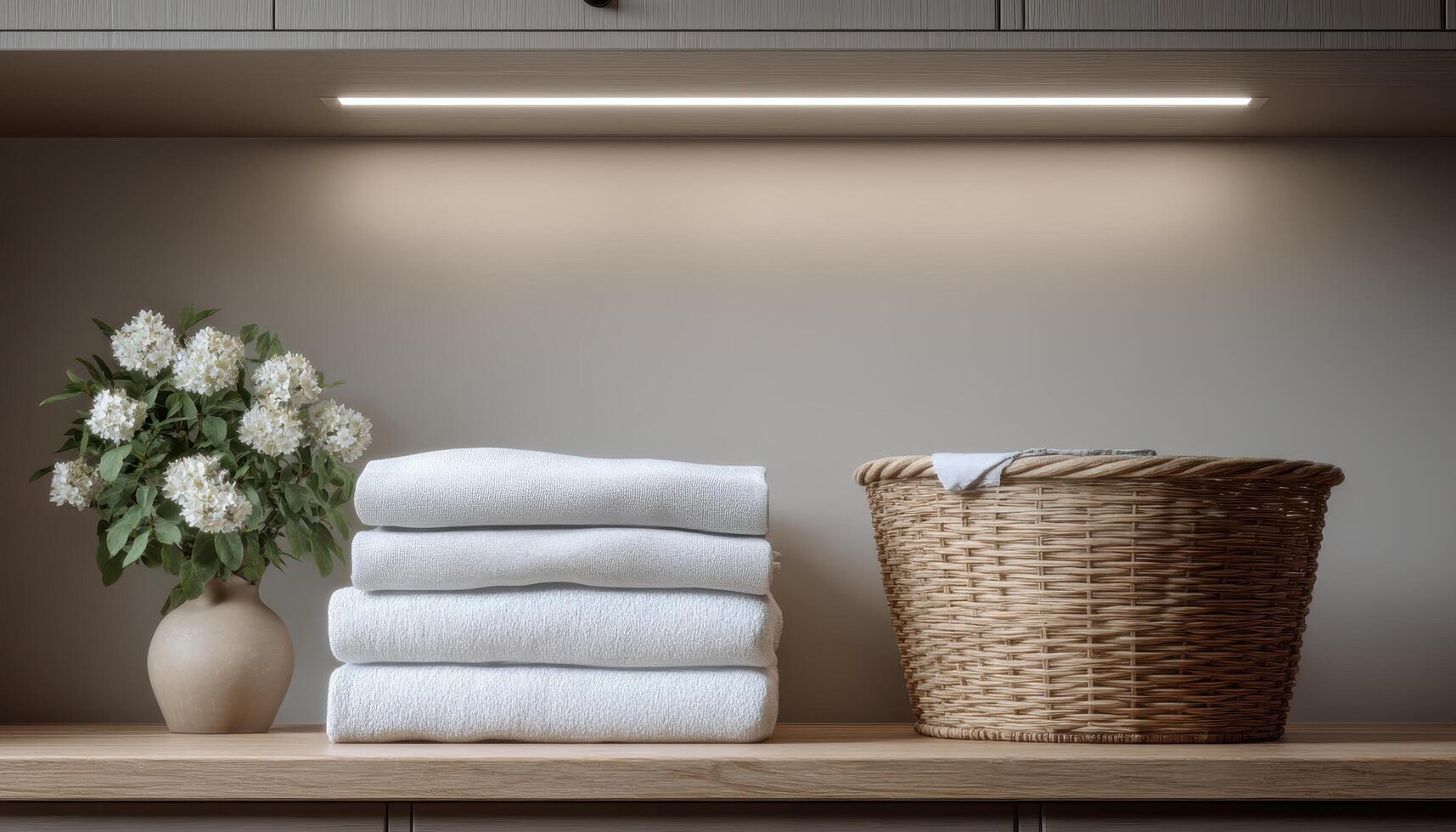 Minimalist home drying solution with linear lights modern interior elegant design photo