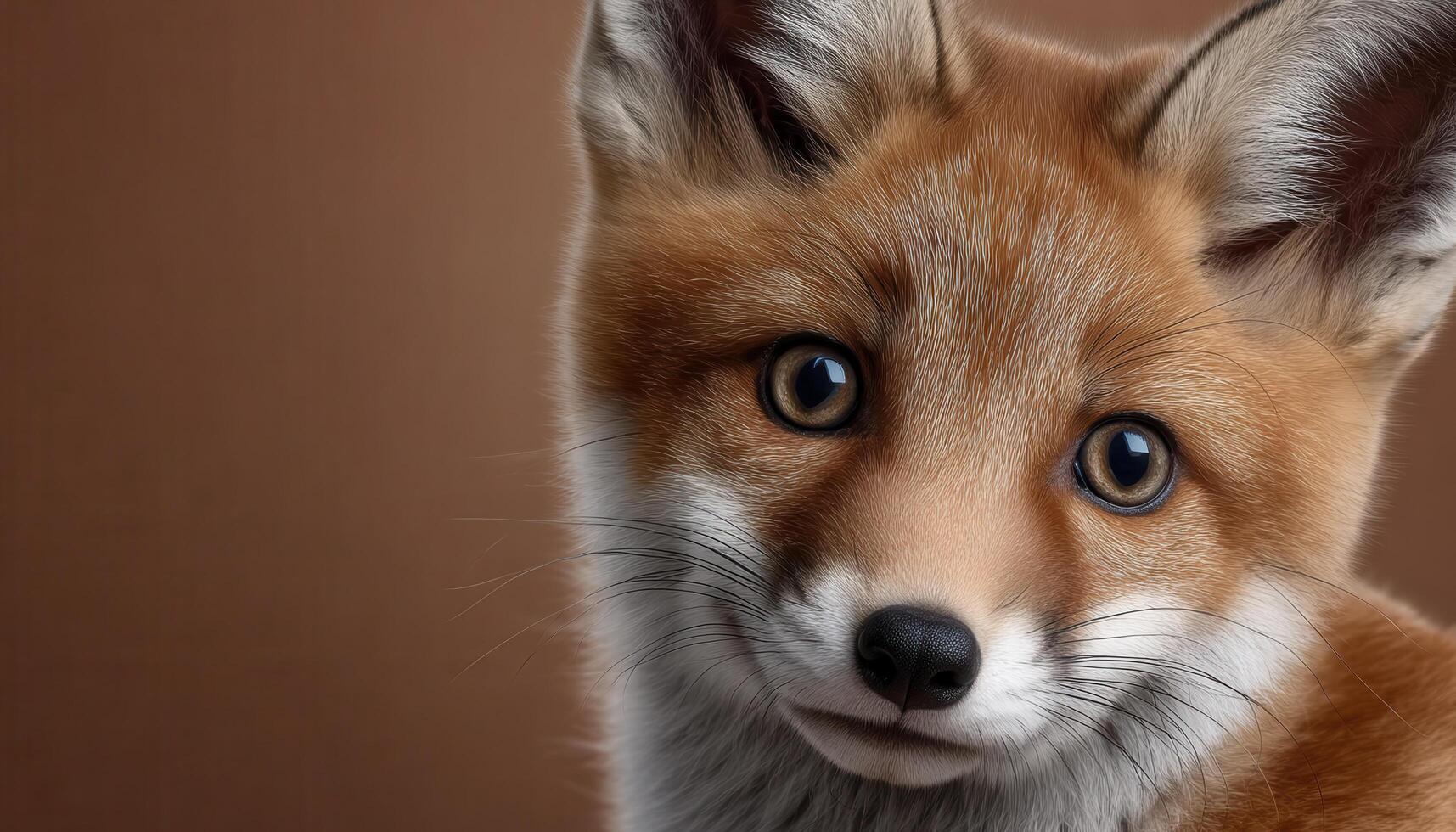 Adorable baby fox portrait nature setting animal photography warm ambient lighting photo