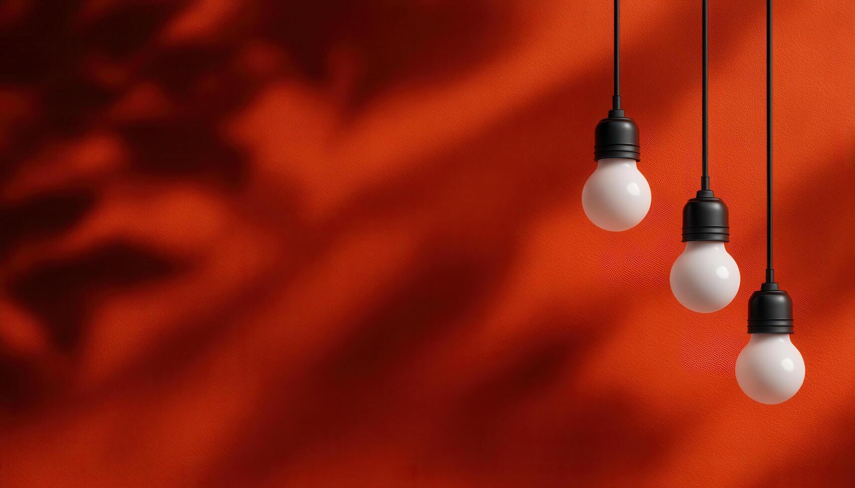 Artistic night bulb design with shadows studio digital art warm environment close-up creativity photo